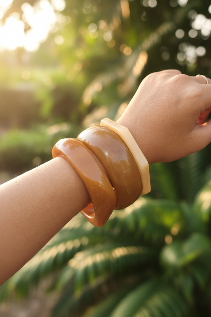 Chunky resin bangles set of 3
