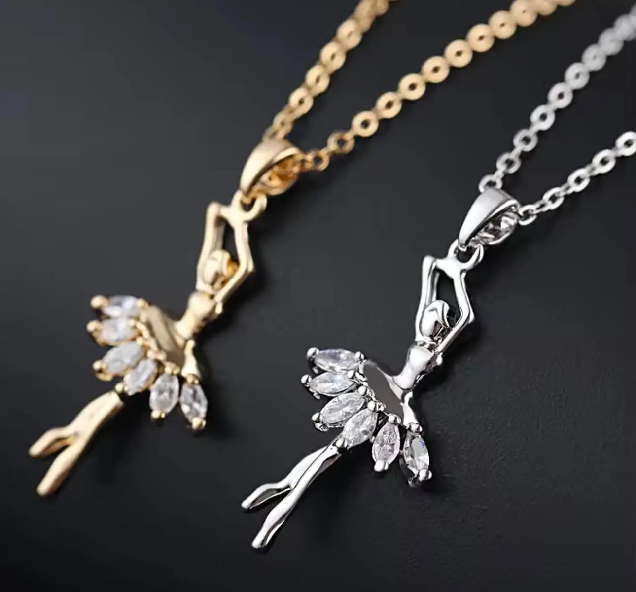 Zirconia Diamond Ballerina Necklace kohi