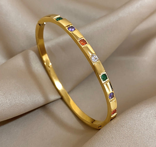 Multi colour Zirconia Bangle Bracelet kohi shop