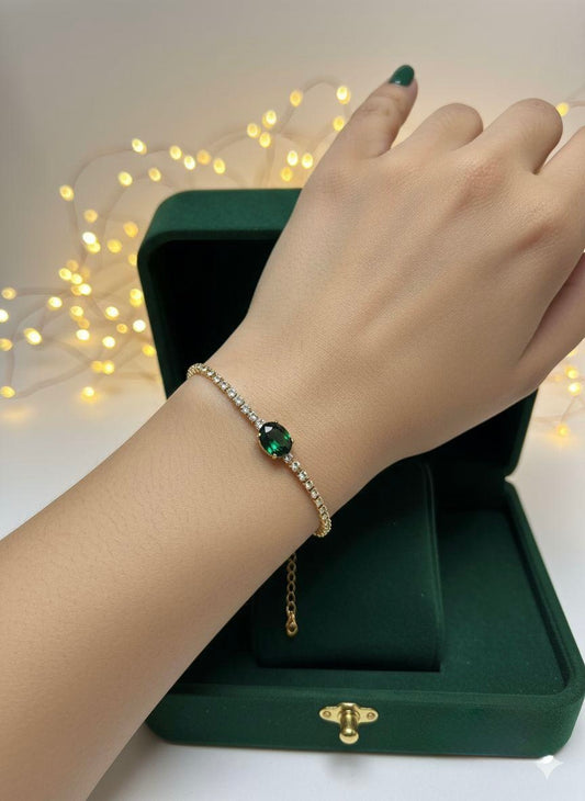 Zirconia Emerald Loss Bracelet