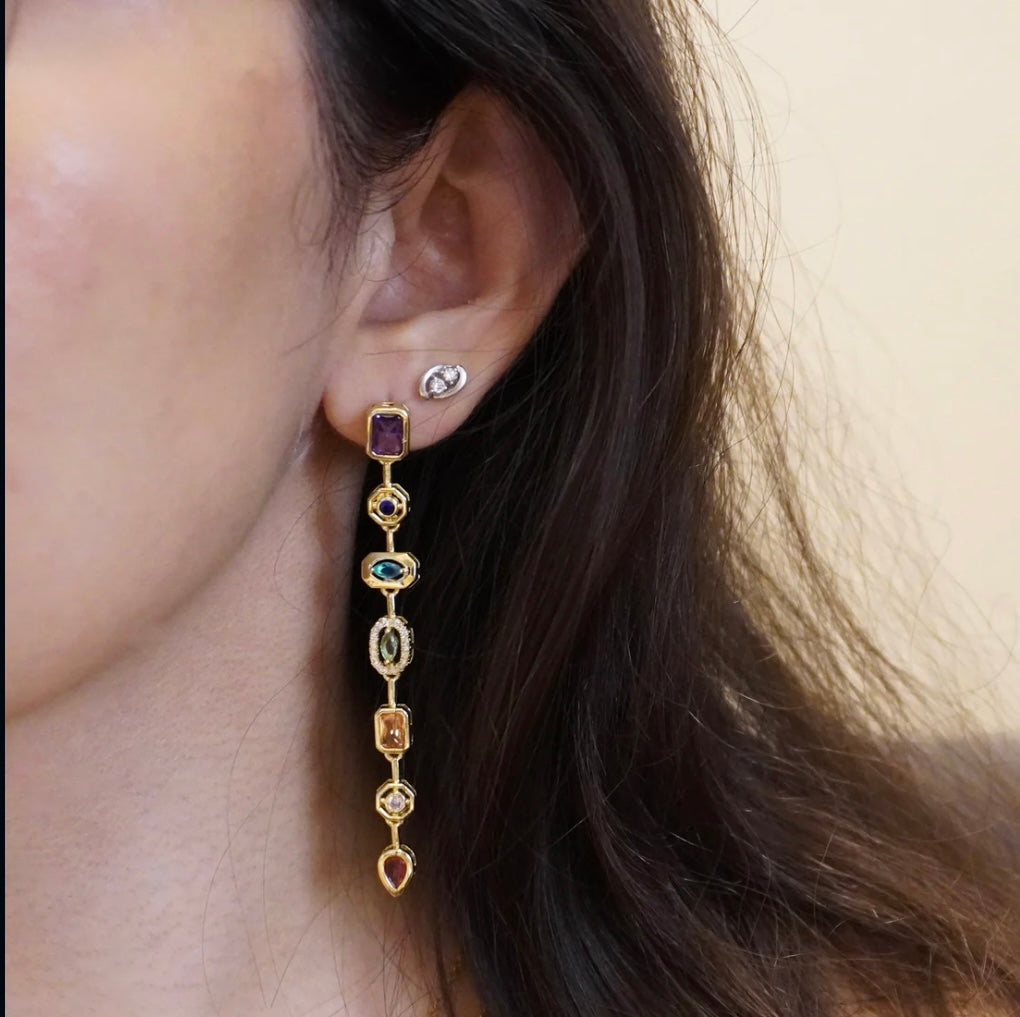 Multi Zirconia Diamond Earring