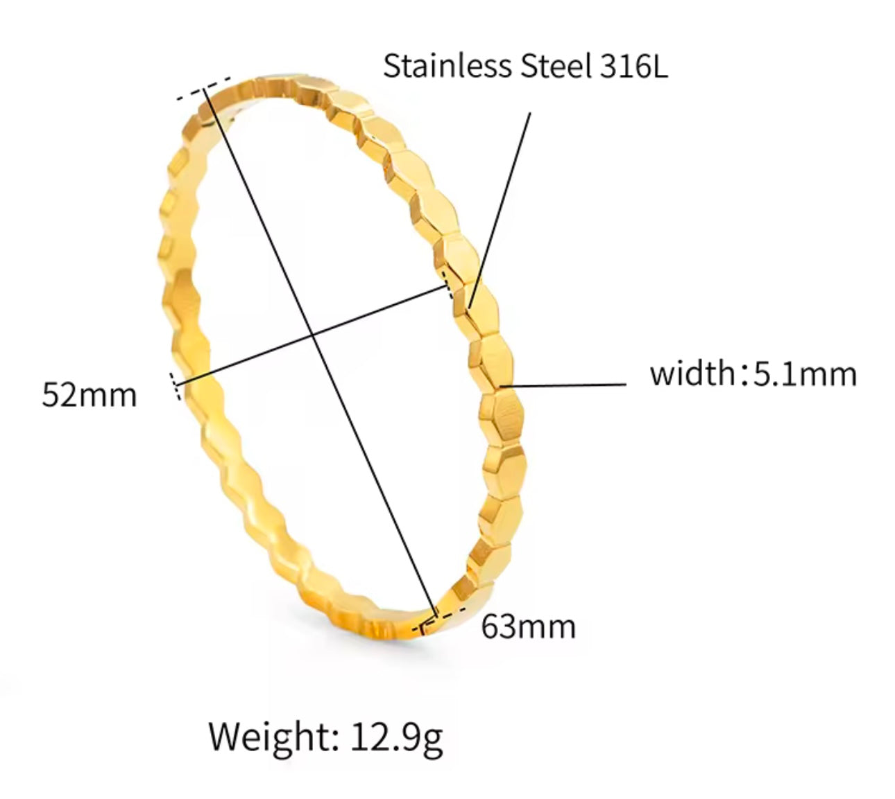 Gold Bangle Bracelet kohi