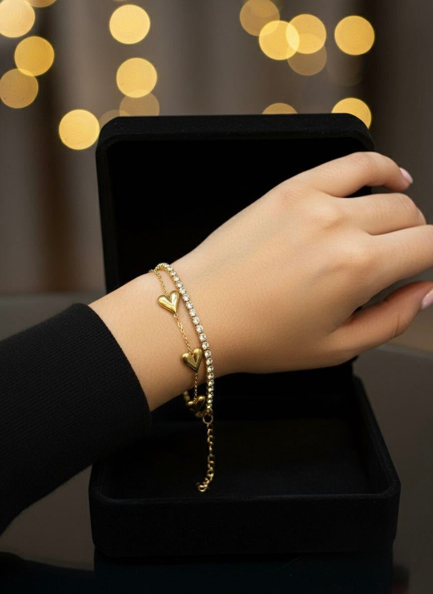 Zirconia Heart Loss Bracelet