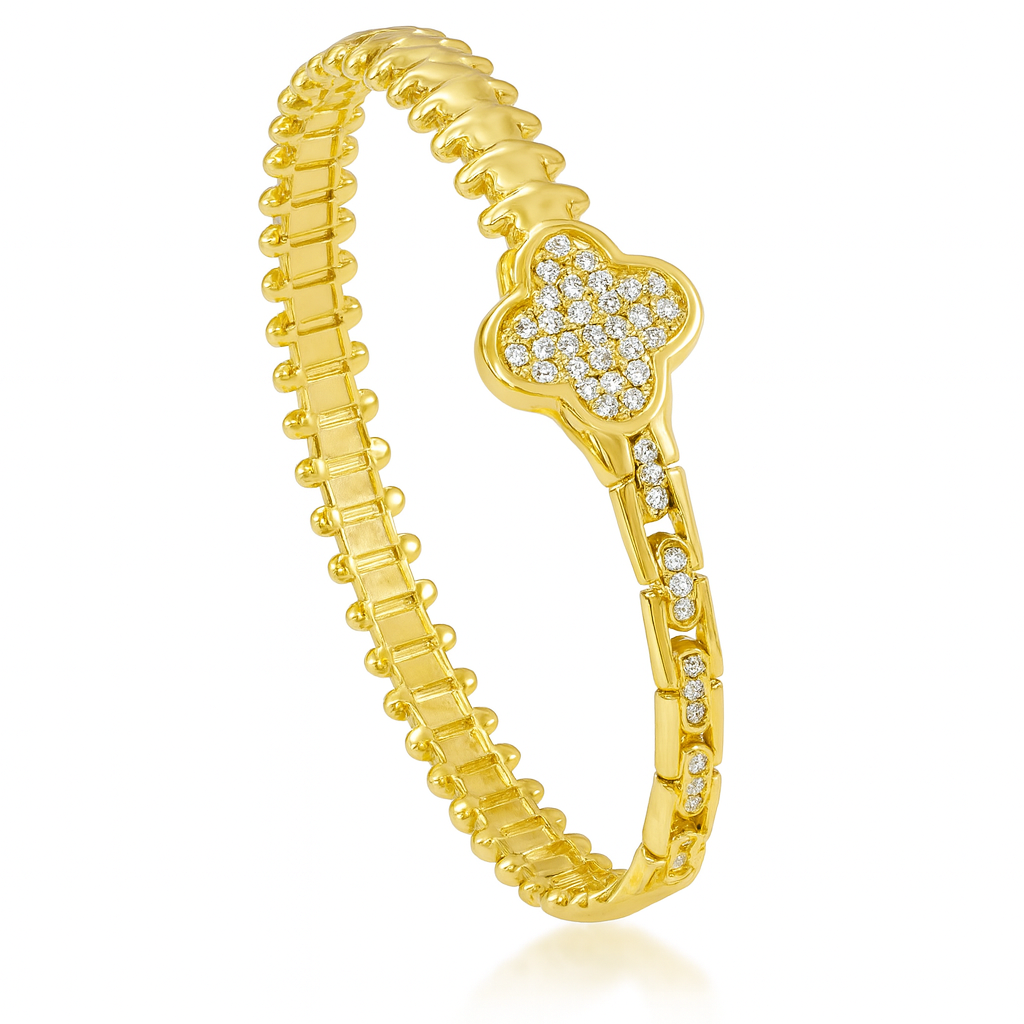 Diamond studded Clover Bracelet