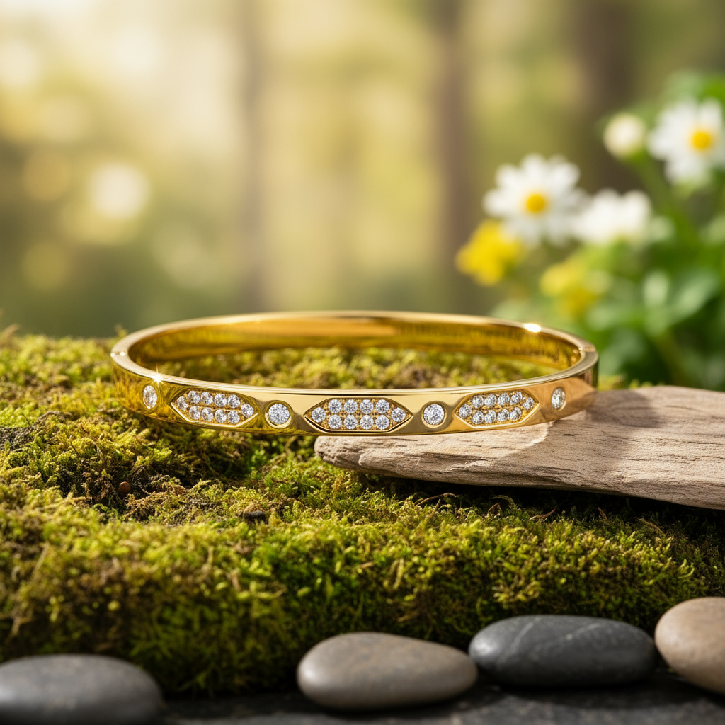 Diamond Pattern Bangle Bracelet