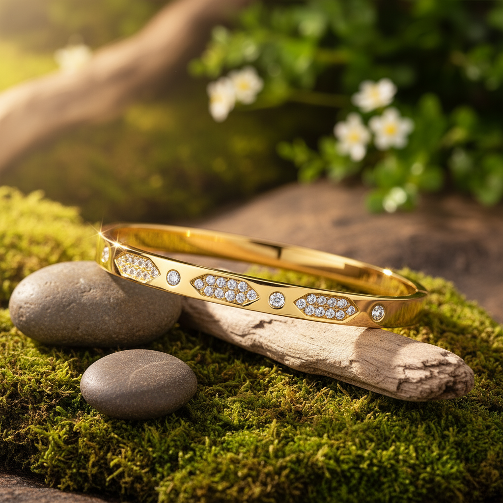 Diamond Pattern Bangle Bracelet